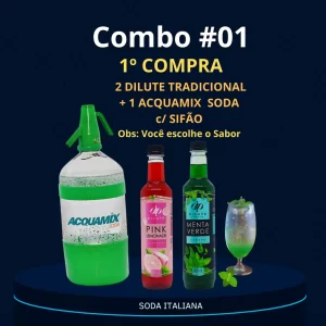 Combo #01: Compra de 2 Dilutes Premium Tradicional + 1 Acquamix Soda c/ Sifão