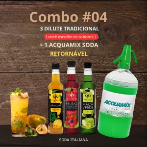 Compra de 3 Dilutes Premium Café da Hora + 1 Acquamix Soda Retornável